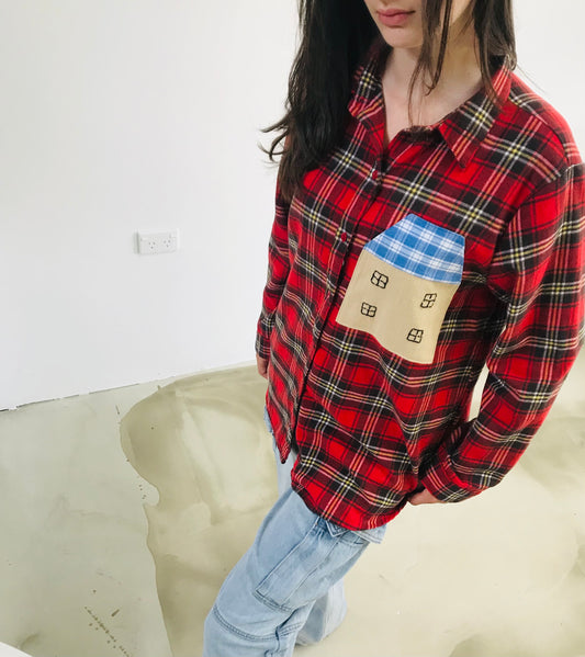 Upcyclyed check shirt