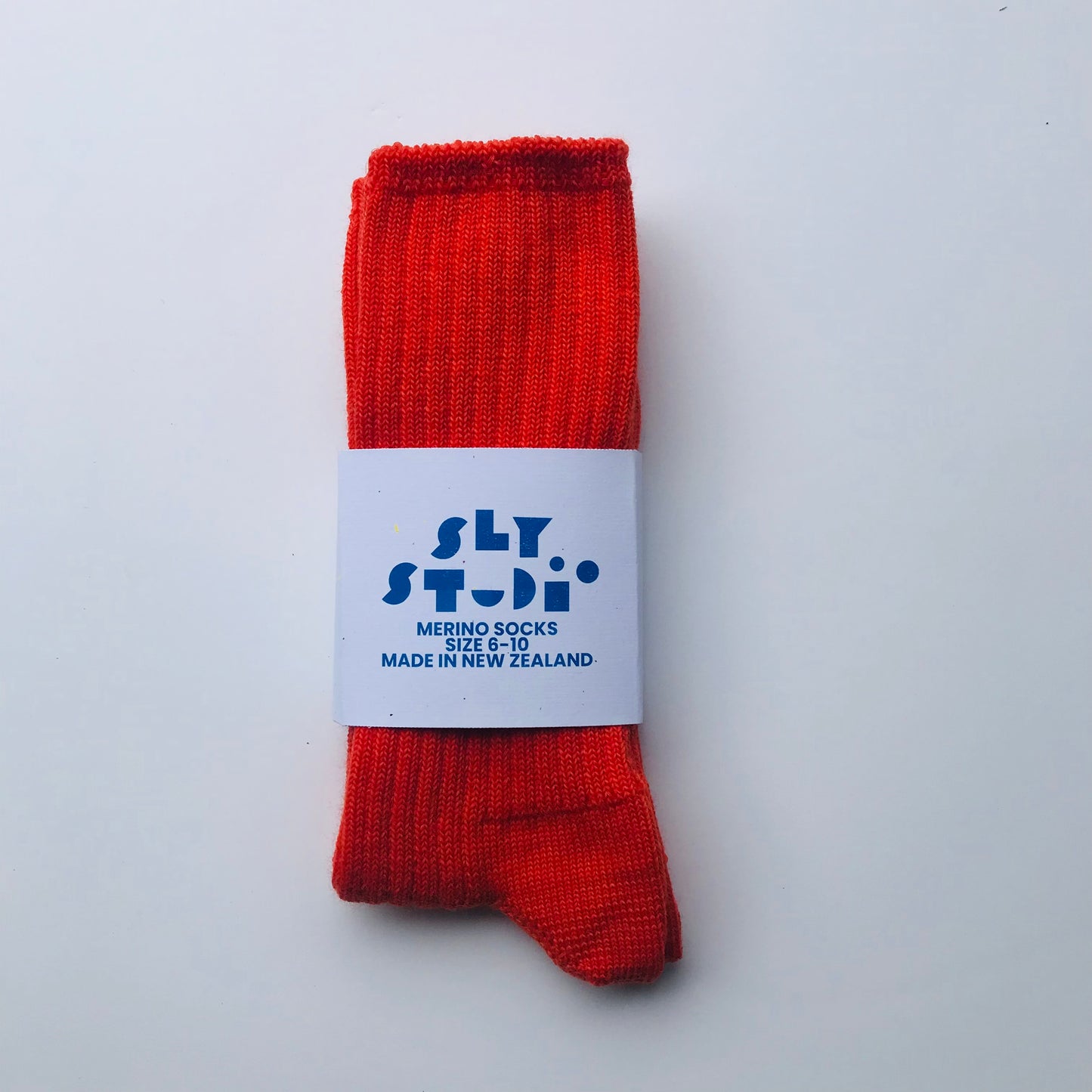 Merino Socks Ribbed Orange