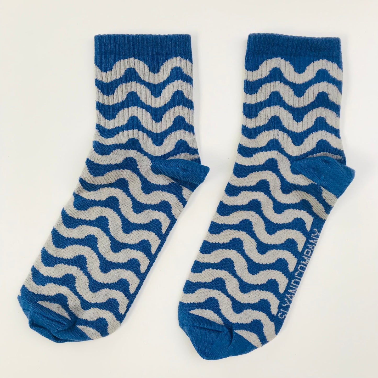 womens cotton ankle socks blue and grey