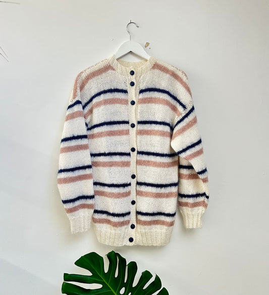 Recycled Woollen Hand Knitted Cardigan Medium