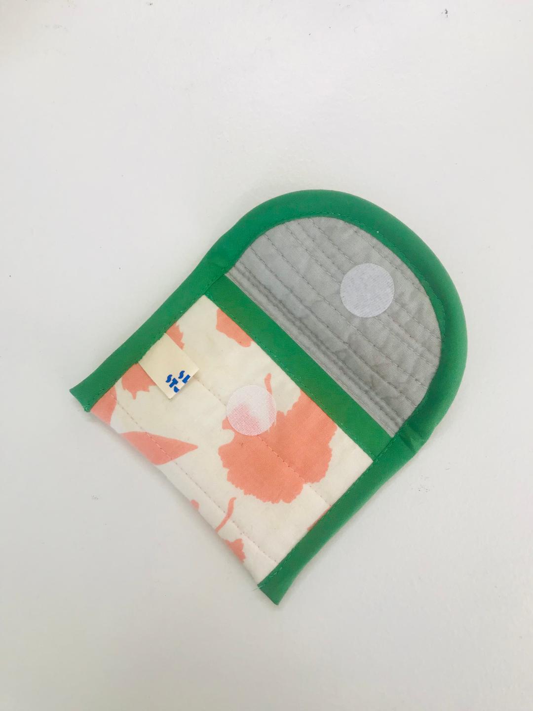 GreenQuiltedPocketPouch