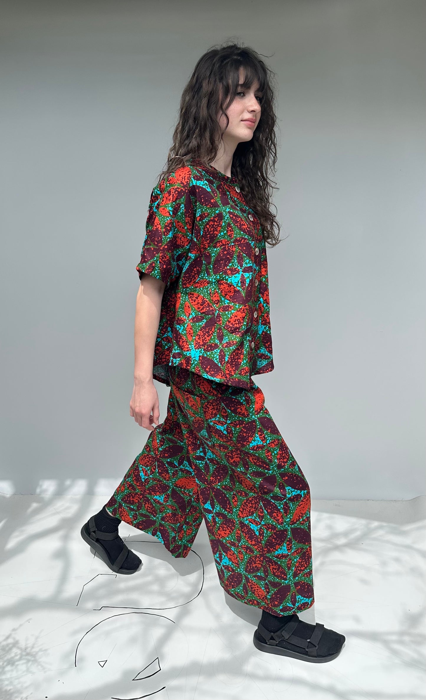 SEA-GARDEN wide-leg trousers 