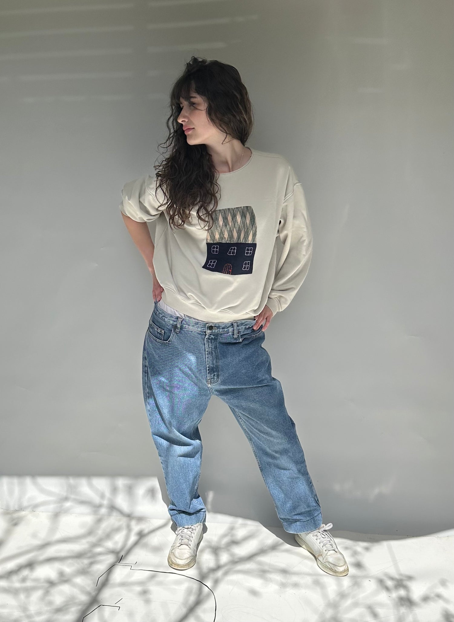 Sly Studio upcycled cottage sweatshirt
