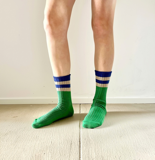 Sly studio striped green merino socks
