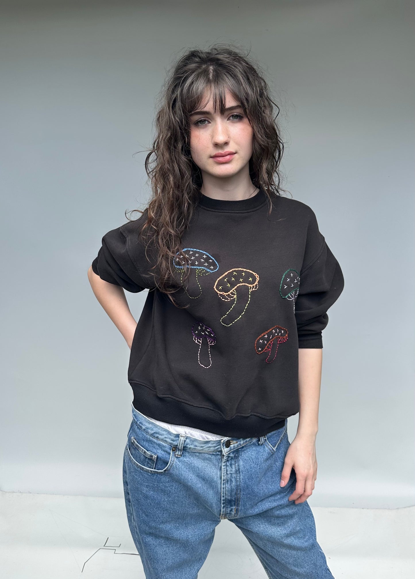 Upcycled mushroom sweatshirt