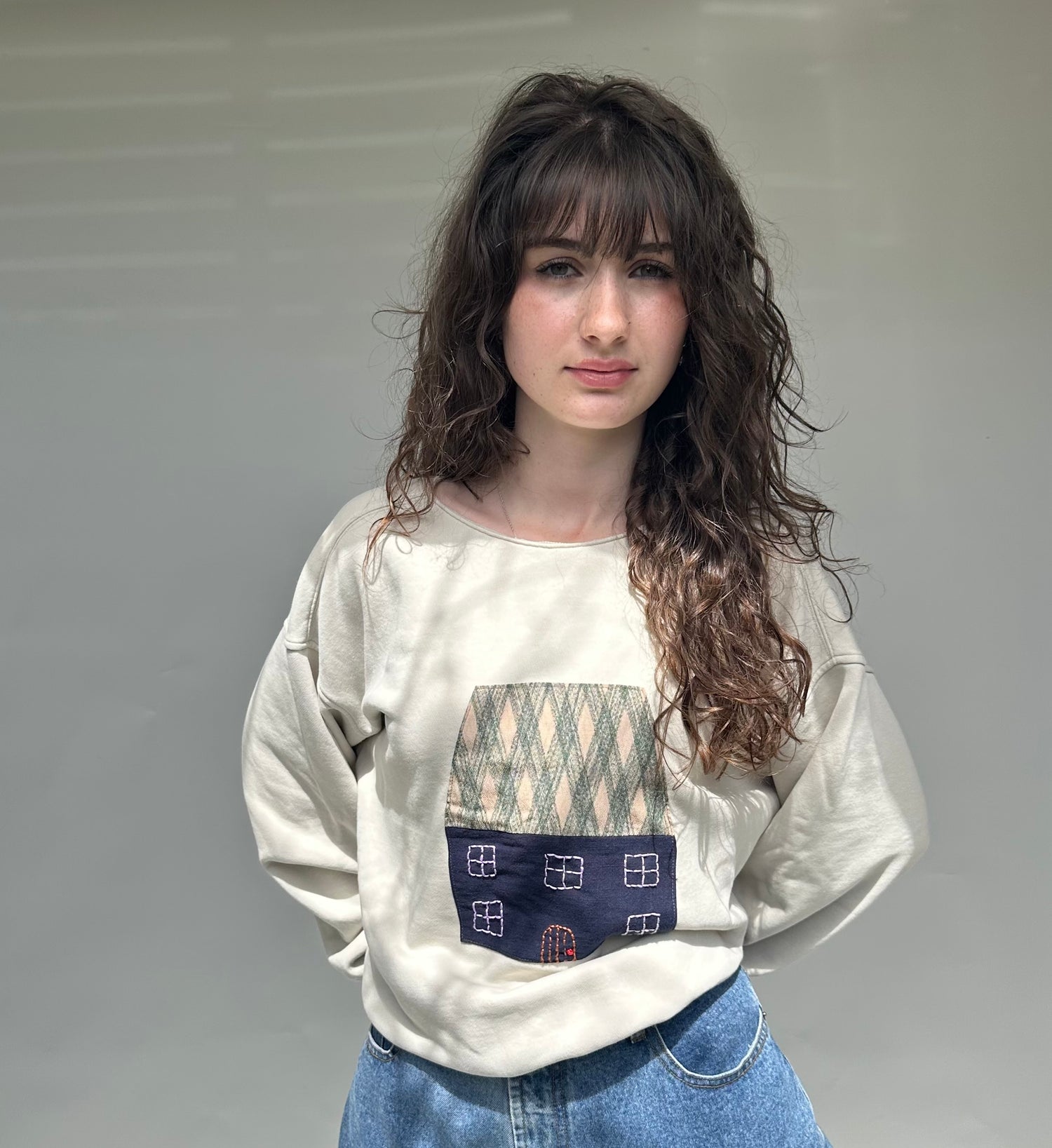 Upcycled sweatshirt sly studio cottage