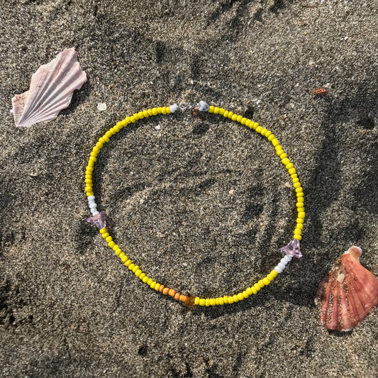 Beaded Necklace Yellow